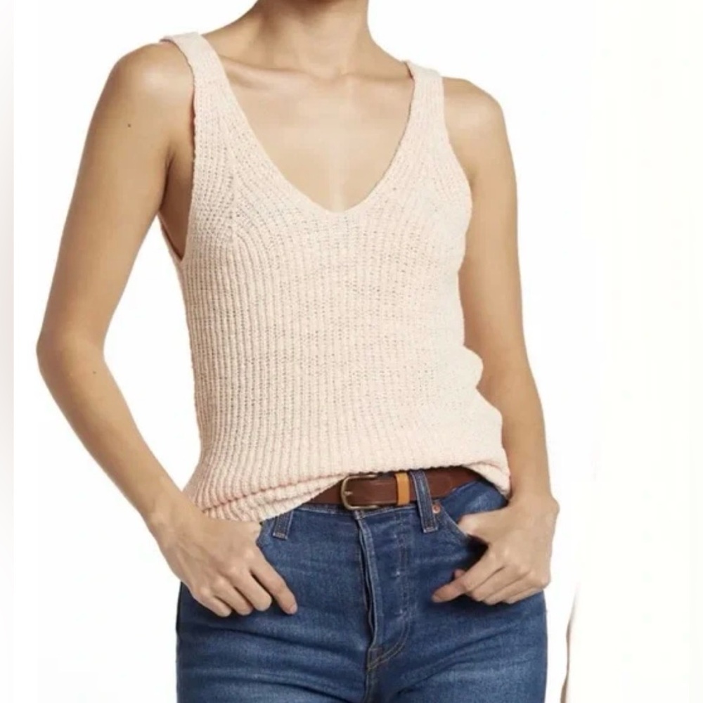 Madewell Cream Knit V-Neck Tank